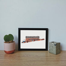 Load image into Gallery viewer, A watercolour print of the Holmesdale Road stand at Selhurst Park stadium by Jessica Sian