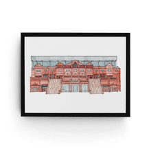 Load image into Gallery viewer, A Villa Park print, a detailed hand drawn illustration of the Holte End stand at Villa Park.