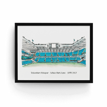 Load image into Gallery viewer, A personalised Tottenham Hotspur art print, the painting shows the inside of the old White Hart Lane stadium with the words 'Tottenham Hotspur - White Hart Lane - 1899 - 2017' printed underneath.