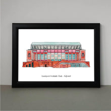 Load image into Gallery viewer, Anfield Print with the text &#39;Liverpool Football Club - Anfield&#39; underneath
