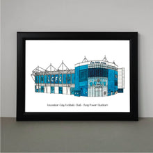 Load image into Gallery viewer, King Power Stadium Print with the text &#39;Leicester City Football Club - King Power Stadium&#39; underneath
