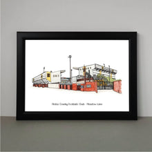 Load image into Gallery viewer, Meadow Lane Print with the text 'Notts County football Club - Meadow Lane' underneath.
