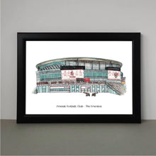 Load image into Gallery viewer, Arsenal Football Stadium Print personalised with  the text &#39;Arsenal Football Club - The Emirates&#39;
