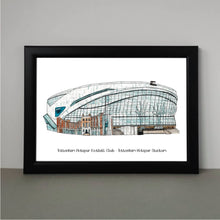 Load image into Gallery viewer, Tottenham Hotspur Stadium Print with the text 'Tottenham Hotspur Football club - Tottenham Hotspur Stadium' underneath.