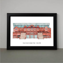 Load image into Gallery viewer, Villa Park Print with the text 'Aston Villa Football Club - Villa Park' below the illustration.