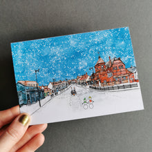 Load image into Gallery viewer, Ongar Christmas Card - Ongar High Street and Budworth Hall