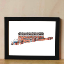 Load image into Gallery viewer, A pen and watercolour illustration of Crystal Palace Football Stadium by Jessica Sian Illustration
