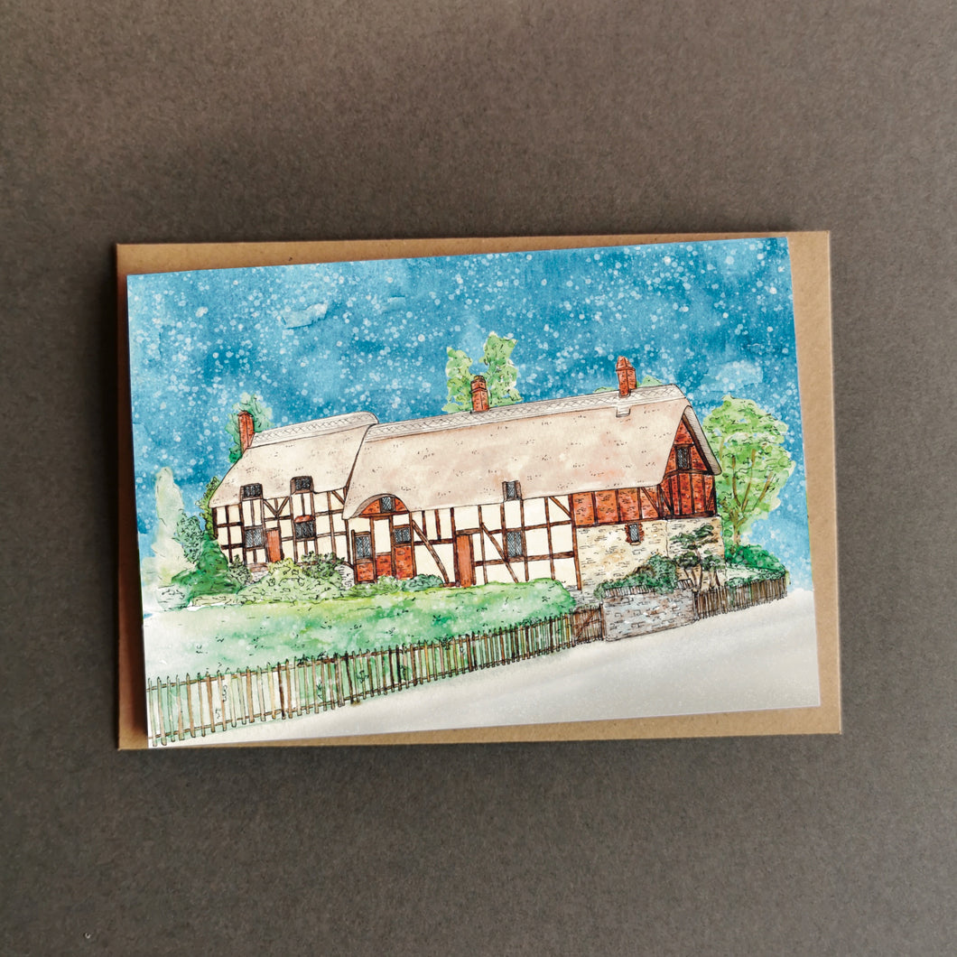 Stratford-upon-Avon Christmas Card - Anne Hathaway's Cottage