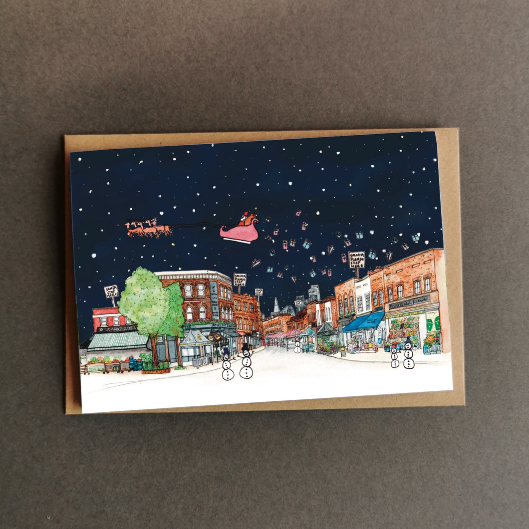 London Christmas Card - Broadway Market