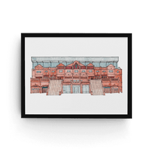 Load image into Gallery viewer, A Villa Park print, a detailed hand drawn illustration of the Holte End stand at Villa Park.
